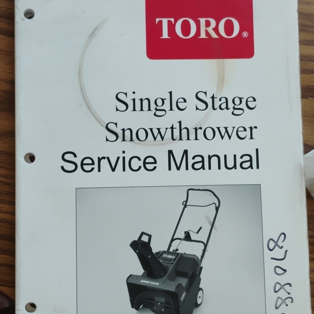 Toro Single Stage Snowblower Service Manual